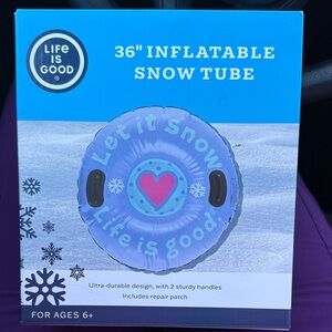 Life Is Good Snow Tube - Blue with Pink Heart